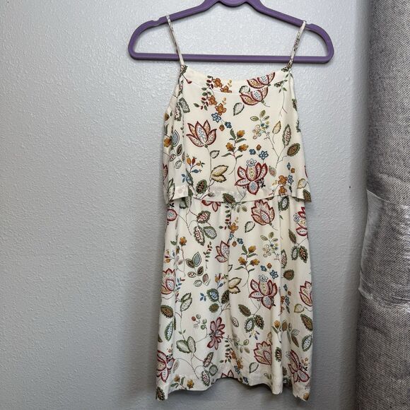 madewell Overlay Cami Botanical Print Silk Lined Mini Dress Sz. 4-s - Picture 1 of 4